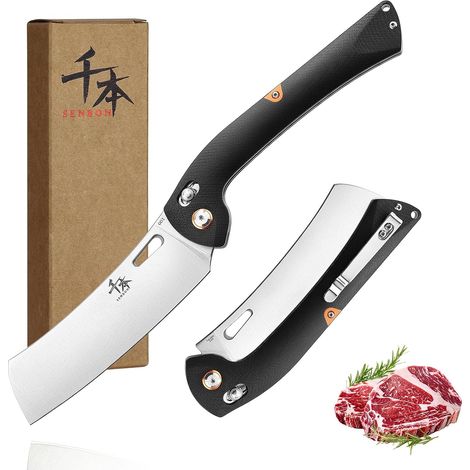 Foldable Chef Knife 440 Sharp G10 Handle Kitchen Knife Camping Outdoor Back Clip Portable Fruit Knife, YPG10-1 (1/5)