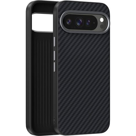 Funda Abeel para Google Pixel 10 / 10 Pro, compatible con MagSafe, con textura de carbono, color negro. (1/5)