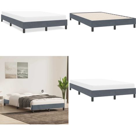Bettgestell ohne Matratze Dunkelgrau 120x220 cm Samt - Samt - Matratze (1/5)