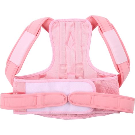 Correcteur de posture, ceinture lombaire, soutien de la clavicule, redresseur de dos ajustable pour enfants, rouge, taille S (1/5)