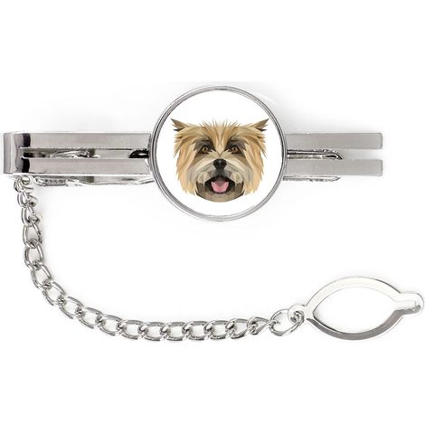 Cairn Terrier - fermacravatta geometrico con foto e scritta Art-Dog (1/4)