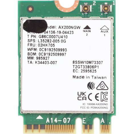 Carte réseau sans fil WiFi 6 double bande 3000 Mbps M.2 NGFF 802.11 AX BT5.2 pour ordinateur portable et imprimante (1/5)