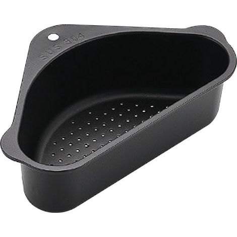 Multifunktionaler Edelstahl-Abtropfsiebkorb, Küchenauffangkorb, Schwarz (1/5)