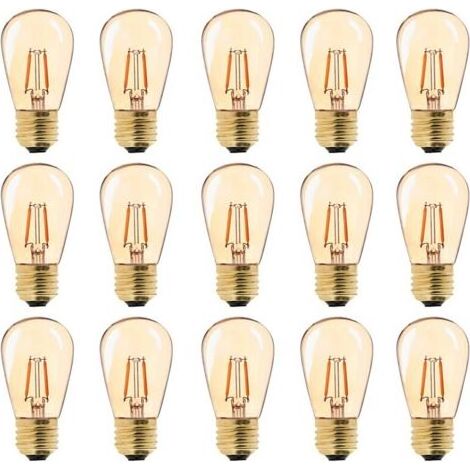 Pair - LED E27 Vintage Ampoule, ST45 Faciles à 1W = 10W Ampoules à Incandescence, Super Blanc Chaud 2200 K E27 Medium Base Ampoule Lampe de Chevet, Doré en Verre, Non Dimable, Lot de 15 (1/5)