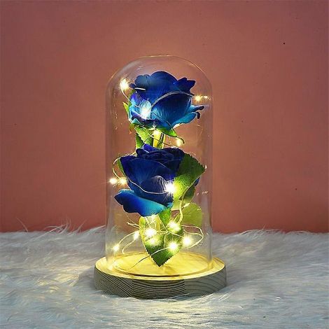 Regalos para mamá, Regalos de cumpleaños para mamá - Lámpara de noche LED con cúpula de cristal rosa, Lámpara decorativa de flor eterna para mamá, Regalo de cumpleaños para mamás, Regalos para (1/2)
