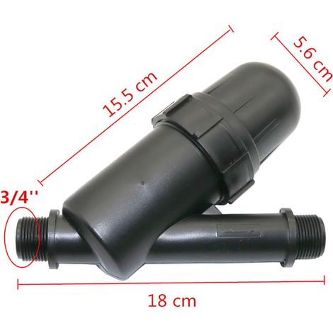 Filtre maille 3/4in Écran d'irrigation,Jardin Arrosage Métal Filtre Net écran en acier inoxydable,Filtre à l'eau conditionné pour jardinage l'Agriculture d'irrigation goutte à goutte pour pompe(Noir) (1/4)