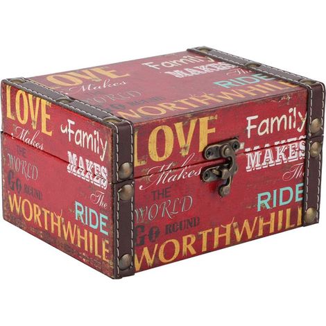 Aufbewahrungsbox aus Holz im europäischen Stil, Schmuckorganizer, Tischaufsteller, Fotorequisite 2208A-10-LOVE Familie (1/5)