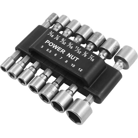 Hex socket set, suitable for cordless drills or screwdrivers, set of 14 sockets for pneumatic screwdrivers.