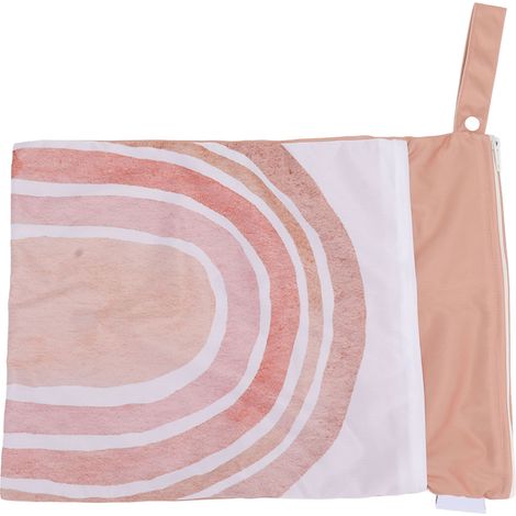 Lot de 2 sacs à langer suspendus, imperméables, à double poche et fermeture éclair, pour ranger les vêtements de bébé (couleur arc-en-ciel). (1/5)