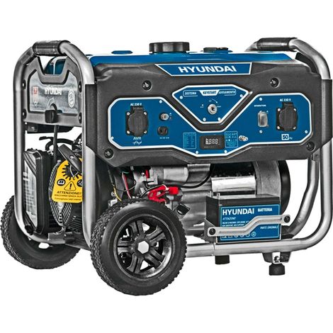 Hyundai – Groupe électrogène essence 3.5Kw – Monophasé avec démarrage électrique – AVR pour protection appareils – 15L réservoir – 76 dBa à 50% charge (1/2)