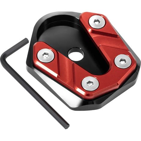 (Rouge) Plaque de support de béquille latérale, extension de béquille compatible avec les scooters Piaggio Vespa LX Primavera Sprint 125 et 150 Maxpower (1/4)