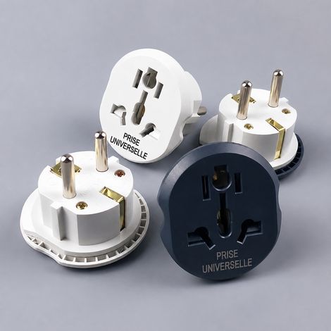 Adaptateur prise secteur européenne 10A 220V 2200W noir 2 broches sans fil noir 70 g – Livraison gratuite (1/5)