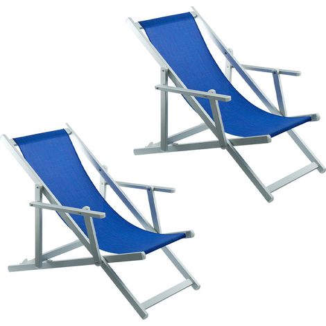 2 sillas plegables Napoli con reposabrazos de aluminio y textileno.  Color: Azul oscuro (1/3)