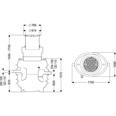 KESSEL 95010-170B-DR Séparateur de graisses EasyClean encastré