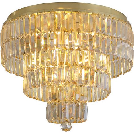 Searchlight Empire Plafonnier encastré à 6 lumières, laiton satiné et verre champagne, IP44 6x E14 (1/5)