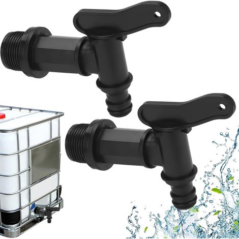 Robinet de réservoir arrière en remplacement pour pluie adaptateur d'eau paquet 2 Plastique (1/4)