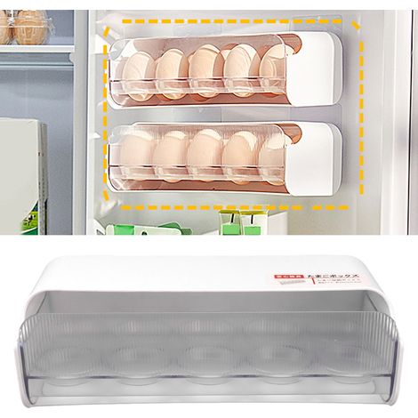 Aufbewahrungsbox im japanischen Stil für den Kühlschrank, Schubladentyp, Eierhalter mit 10 Fächern. (1/5)