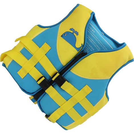 Gilet de sauvetage enfant réglable à double ceinture, avec boucle de sécurité pour la natation et le surf, taille S. (1/5)