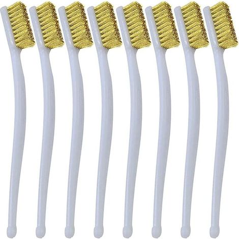 8 Pcs Petit Brosse en Laiton pour Nettoyage Scories de Soudure (1/4)
