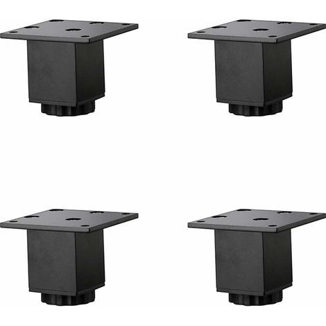 4Pcs(5cm/2in) Height Adjustable Aluminum Alloy Furniture Legs,Sofa Coffee Table Legs,Sink Bathroom Cabinet Feet,5-40cm,Matte Black,with Screws
