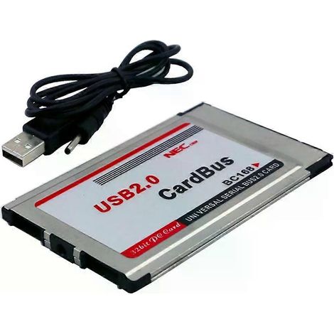Adaptateur PCMCIA vers USB 2.0 CardBus double port 480M pour ordinateur portable et PC (1/4)