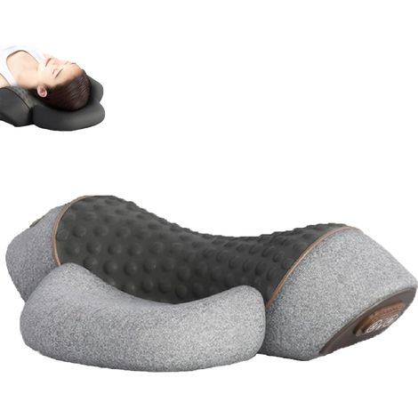 Massaggiatore a trazione, massaggiatore per il collo, massaggiatore 3 in 1 per collo e spalle, supporto per il rilassamento delle spalle, allineamento della postura e rilassamento muscolare (grigio)
