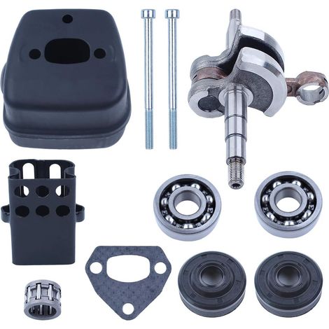 Kit de joints d'huile à billes de vilebrequin et silencieux pour Husqvarna 136 137 141 142 Tronçonneuse Joints Cage à aiguilles Boulons (1/5)