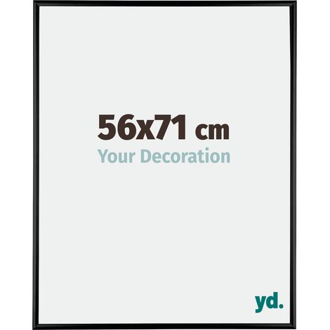 Your Decoration - 56x71 cm - Cadres Photos en Aluminium Avec Verre acrylique - Anti-Reflet - Excellente Qualité - Noir Brillant - Cadre Decoration Murale - Kent.