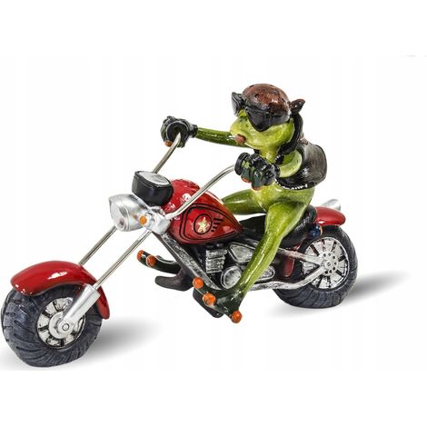 Froschfigur auf einem Motorrad (1/5)