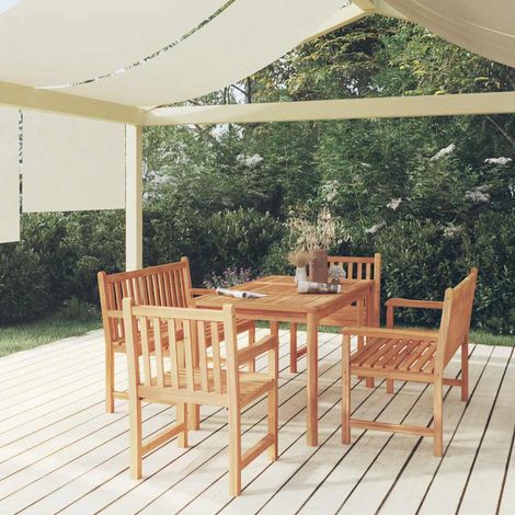 Ensemble à manger de jardin 5 pcs-Salon de jardin Bois de teck massif 919440 (1/5)