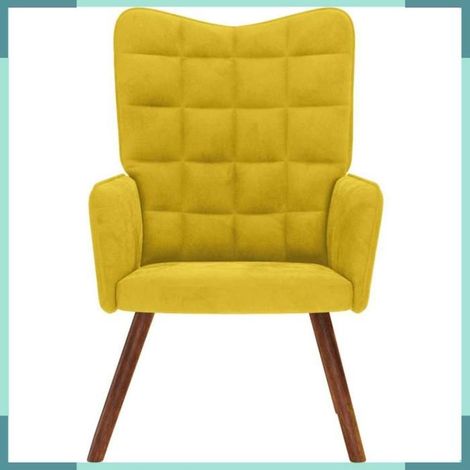 4016817 Chaise de relaxation jaune velours (1/5)