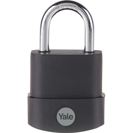 YALE Cadenas haute sécurité acier laminé protection thermoplastique 45 mm, anse bore, 3 clés (1/5)