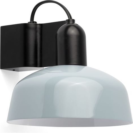 Faro Tatawin Aplique de pared Dome Negro, Azul Grisáceo Brillo 1x E27 (1/2)