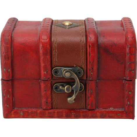 Boîte de rangement en bois Vintage, Type ouvert à rabat, étui à bijoux, décor de bureau pour boucles d'oreilles et pièces de monnaie, petites (1/5)