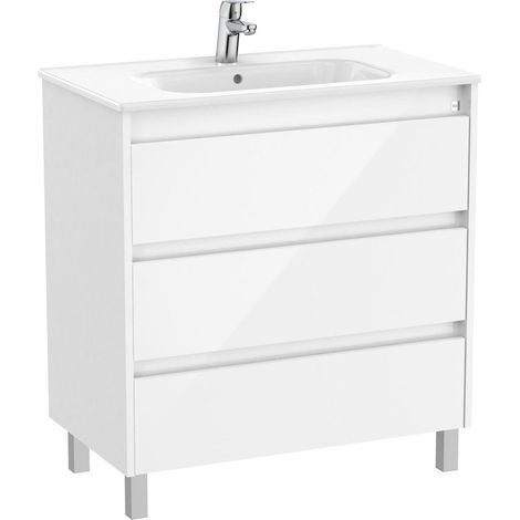 MUEBLE 700MM TENET 3 CAJONES CON LAVABO BLANCO BRILLO