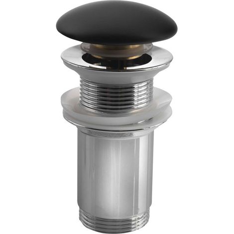 Sapho Accesorios - Válvula fija para lavabos sin rebosadero, Click Clack, negro mate AR901