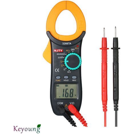 Digitale Stromzange  Auto Ranging 2000  Counts DC/AC Strom Multimeter Strommessgerät für Spannung Strom Widerstand Kapazität Frequenz Durchgang Temperatur