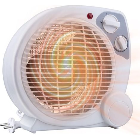2000W Energy Saving Fan Heater, Small Size Fan Heater with 2 Heating Levels, Portable Adjustable Thermostat, Spiral Body, Hot and Cold Operation (1/5)