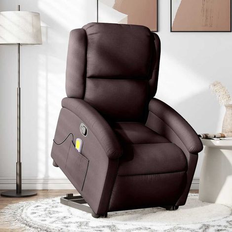 vidaXL Massagesessel mit Aufstehhilfe Dunkelbraun Stoff (1/5)