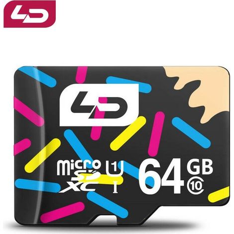 Carte micro 64Go- Convient aux caméras de surveillance, aux enregistreurs de conduite, aux téléphones portables et aux tablettes