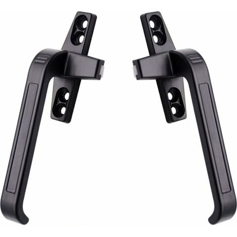 Poignées de fenêtre, poignées gauche et droite, serrures de porte et de fenêtre à battants en alliage d'aluminium, poignées de fenêtre coulissantes, paire noir