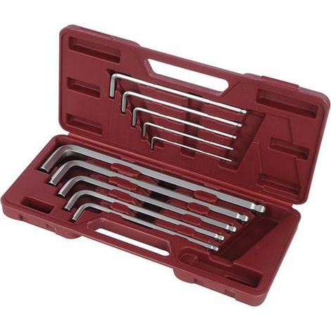 SET CHIAVI  ESAGONALI 10 pz  BALL POINT 3-17 mm CHROME VANADIUM IN VALIGETTA