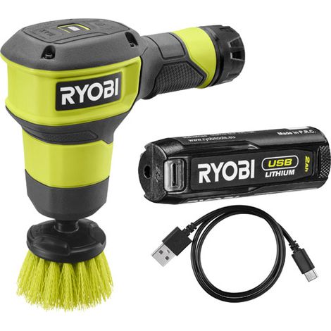 Ryobi USB Lithium Scrubber Kit (1 x 2.0Ah) 4V RSCR4-120G