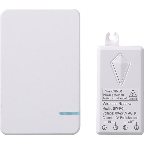 Wireless switch and receiver set, portable LED light bulb switch with remote control