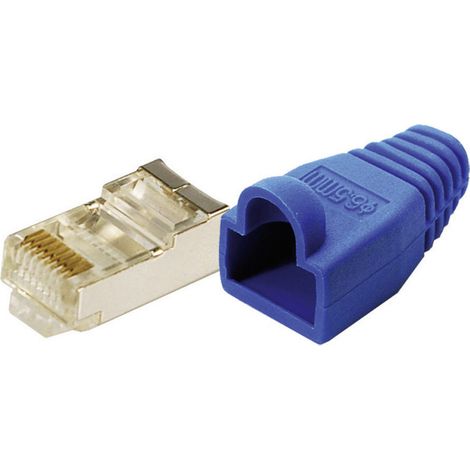 LogiLink MP0014 RJ45-Steckverbinder CAT 5e, geschirmt MP0014 Stecker, gerade  Pole: 8P8C  Blau 100 S