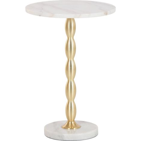 Mesita Auxiliar Marmol Metal 41X41X60 Blanco (1/5)
