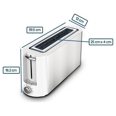 Tostador Grunkel TS-MAXISTEEL Blanco 1000W Ranura Larga 6 Niveles (1/2)