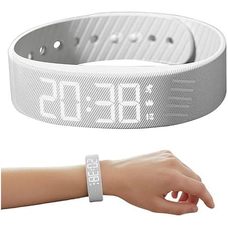 Bracelet réveil vibrant 2026 pour un sommeil profond - Bracelet réveil silencieux - FA - blanc (1/5)