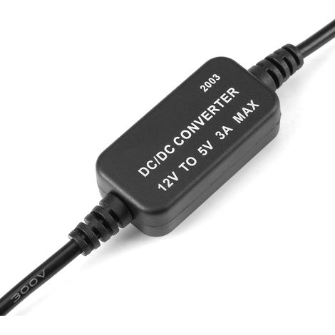 Convertisseur CC-CC 12 V vers 5 V 3 A avec double port USB et régulateur abaisseur de tension pour voiture, GPS et smartphone (1/5)