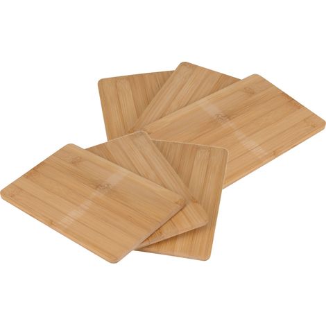 Bambus Schneide Brettchen - 6er Set - Holz Küchen Frühstücks Sertvier Brett